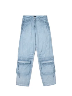 Cropp Spodnie*Niebieskie spodnie z kieszeniami cargo