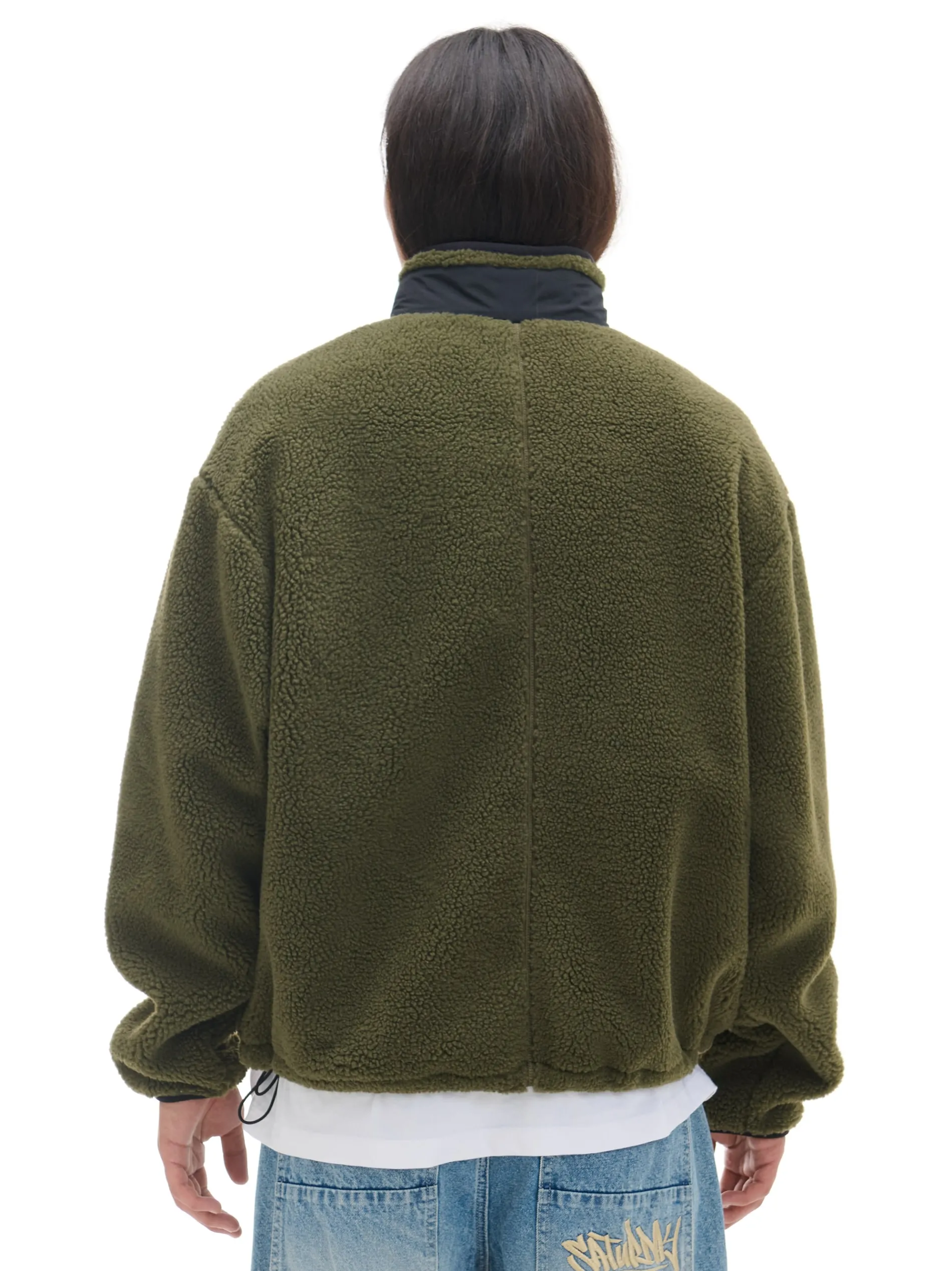 Cropp Bluzy*Oliwkowa bluza sherpa