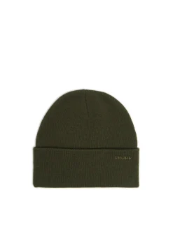 Cropp Czapki|Basic*Oliwkowa czapka beanie z naszywką