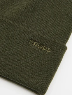 Cropp Czapki|Basic*Oliwkowa czapka beanie z naszywką