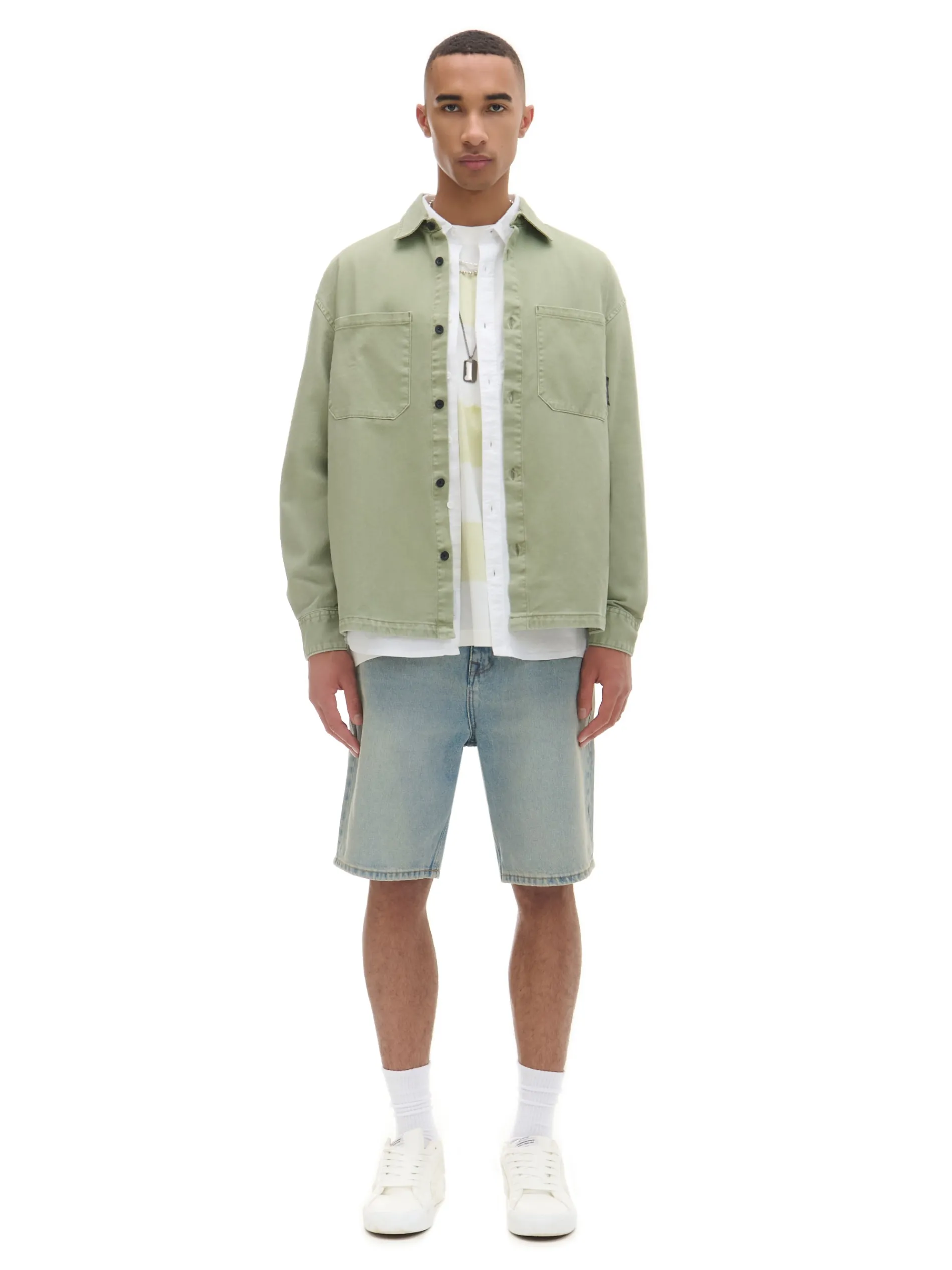 Cropp Denim|Koszule*Oliwkowa koszula z kieszeniami