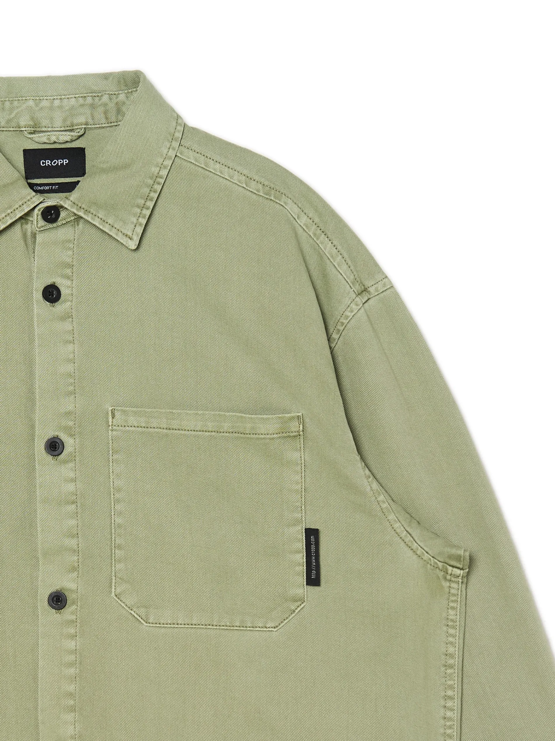 Cropp Denim|Koszule*Oliwkowa koszula z kieszeniami