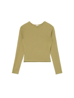 Cropp Koszulki, Topy*Oliwkowa koszulka z długim rękawem