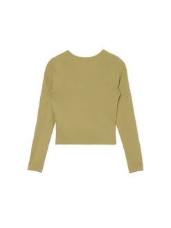 Cropp Koszulki, Topy*Oliwkowa koszulka z długim rękawem