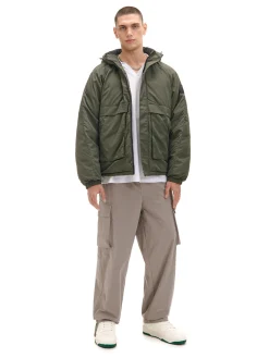 Cropp Kurtki Zimowe|Kurtki, Płaszcze*Oliwkowa kurtka z kapturem