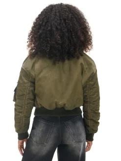 Cropp Kożuszki, Futerka*Oliwkowa kurtka z odpinanym kołnierzem