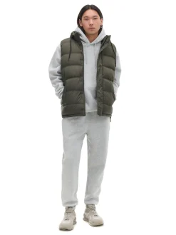 Cropp Kurtki, Płaszcze*Oliwkowa pikowana kamizelka z kapturem