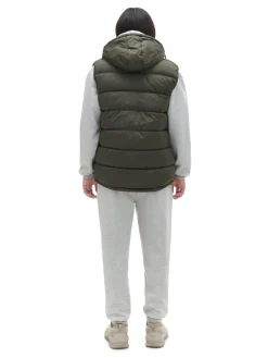 Cropp Kurtki, Płaszcze*Oliwkowa pikowana kamizelka z kapturem