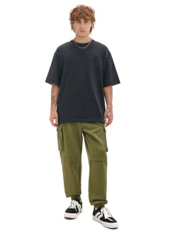 Cropp Spodnie*Oliwkowe dresowe joggery z kieszeniami