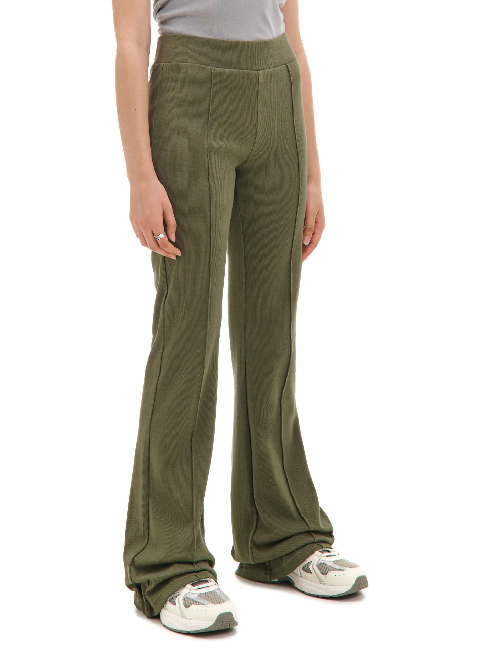 Cropp Spodnie*Oliwkowe spodnie flare