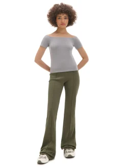 Cropp Spodnie*Oliwkowe spodnie flare