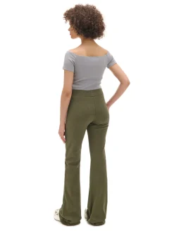 Cropp Spodnie*Oliwkowe spodnie flare