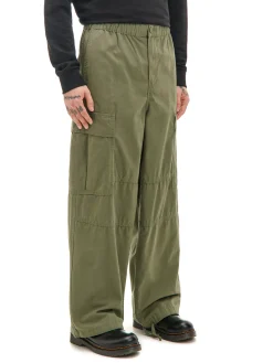 Cropp Spodnie*Oliwkowe spodnie loose z regulacją nogawek