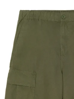 Cropp Spodnie*Oliwkowe spodnie loose z regulacją nogawek