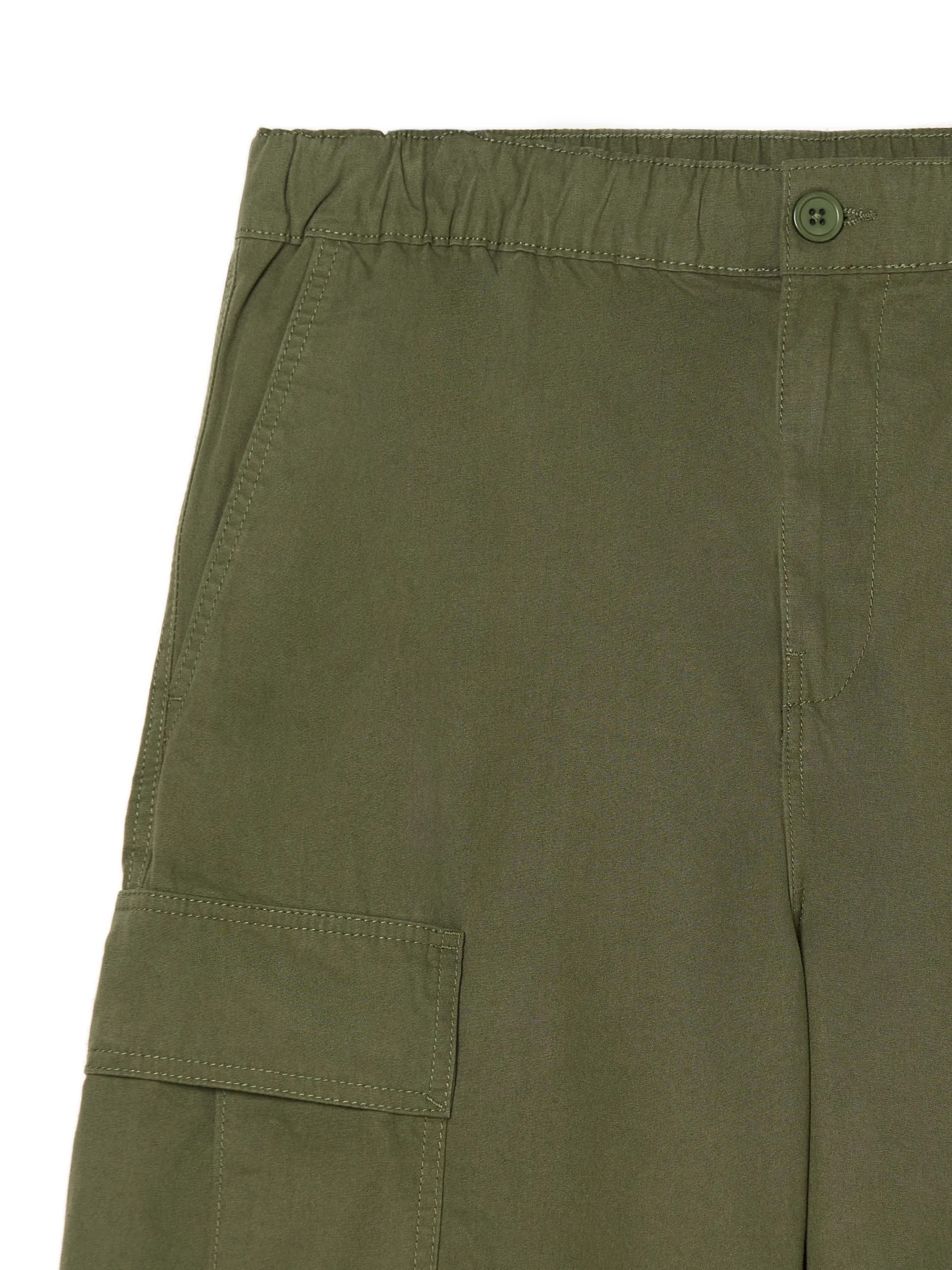 Cropp Spodnie*Oliwkowe spodnie loose z regulacją nogawek