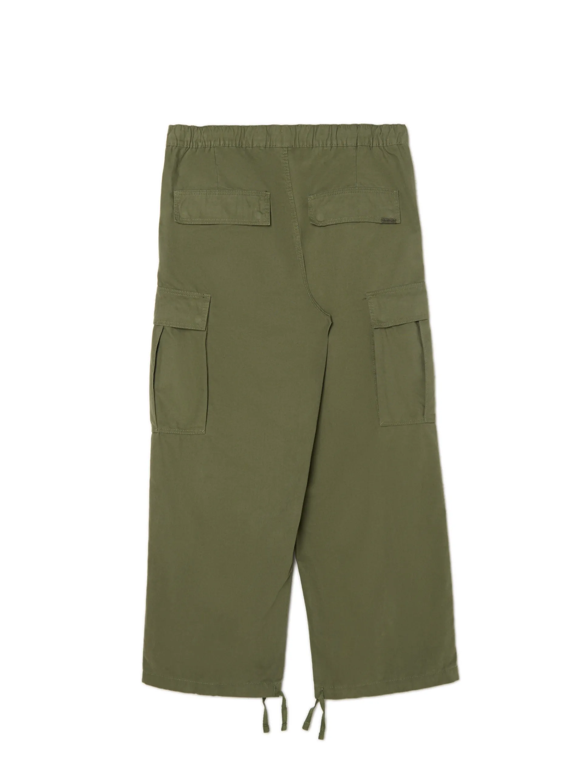 Cropp Spodnie*Oliwkowe spodnie loose z regulacją nogawek