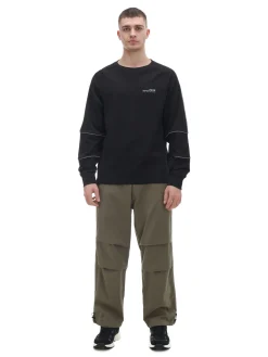 Cropp Spodnie*Oliwkowe spodnie parachute z paskiem