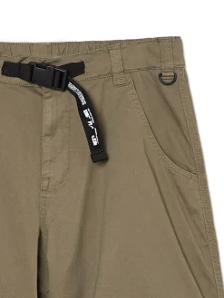 Cropp Spodnie*Oliwkowe spodnie parachute z paskiem