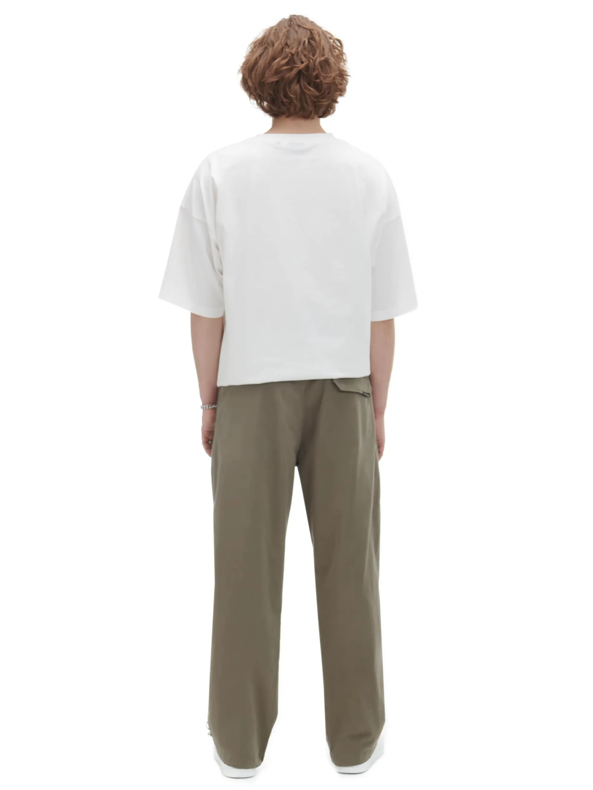 Cropp Spodnie*Oliwkowe spodnie parachute z paskiem