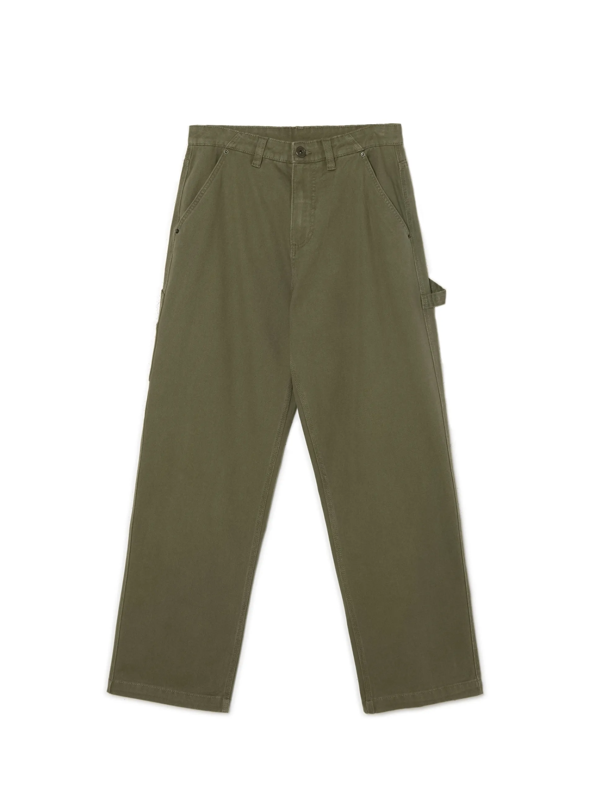 Cropp Baggy|Spodnie*Oliwkowe spodnie wide leg