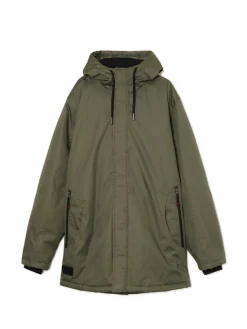 Cropp Kurtki Zimowe|Kurtki, Płaszcze*Oliwkowy płaszcz z kapturem