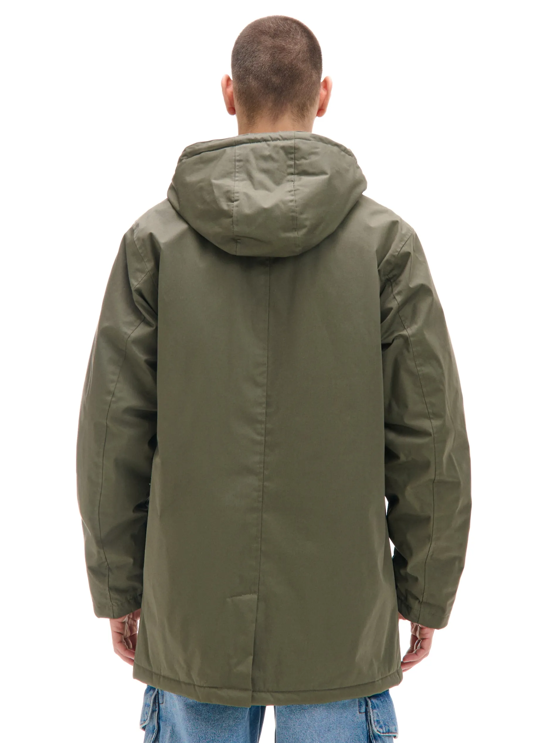 Cropp Kurtki Zimowe|Kurtki, Płaszcze*Oliwkowy płaszcz z kapturem