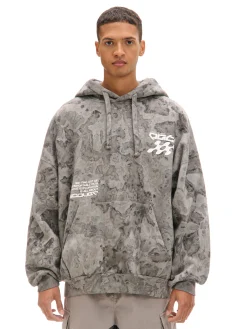 Cropp Bluzy*Oversizowa bluza z kapturem i nadrukiem