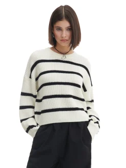 Cropp Swetry*Pasiasty sweter z szerokim rękawem