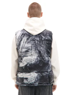 Cropp Kurtki, Płaszcze*Pikowana kamizelka z nadrukiem