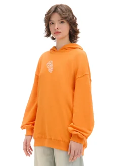 Cropp Unisex|Unisex*Pomarańczowa bluza z kapturem i nadrukiem UNISEX