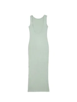 Cropp Sukienki, Kombinezony*Prążkowana oliwkowa sukienka midi