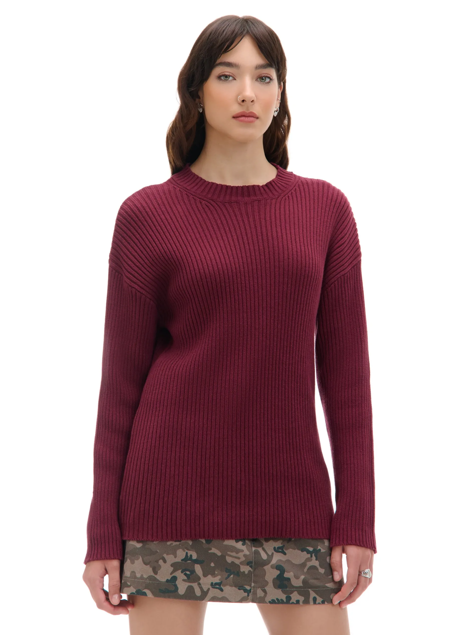 Cropp Swetry*Prążkowany sweter oversize