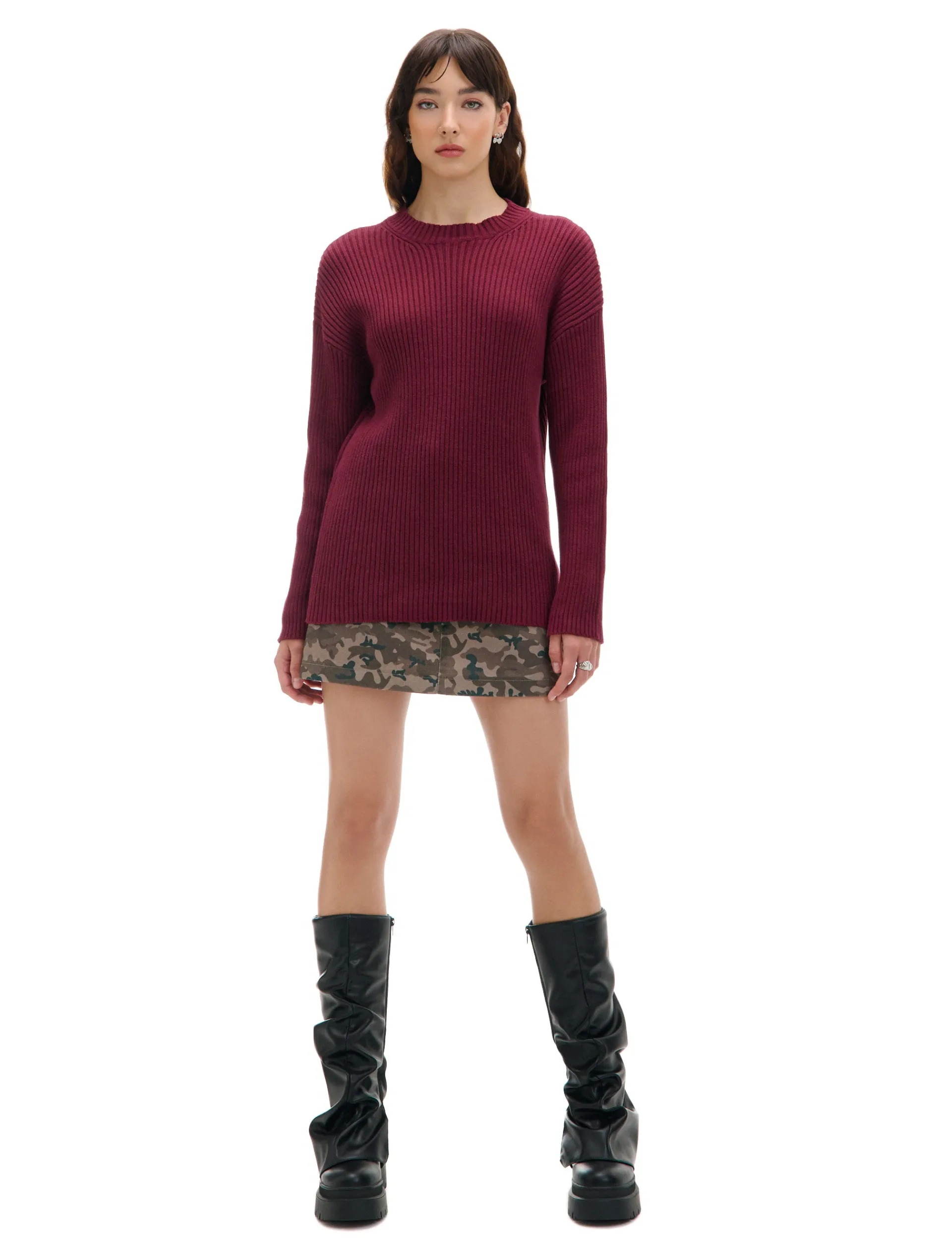 Cropp Swetry*Prążkowany sweter oversize