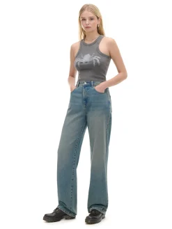 Cropp Koszulki, Topy*Prążkowany top z pająkiem