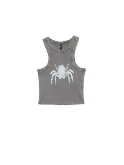 Cropp Koszulki, Topy*Prążkowany top z pająkiem