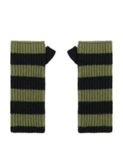 Cropp Rękawiczki*Rękawiczki mitenki w oliwkowe paski