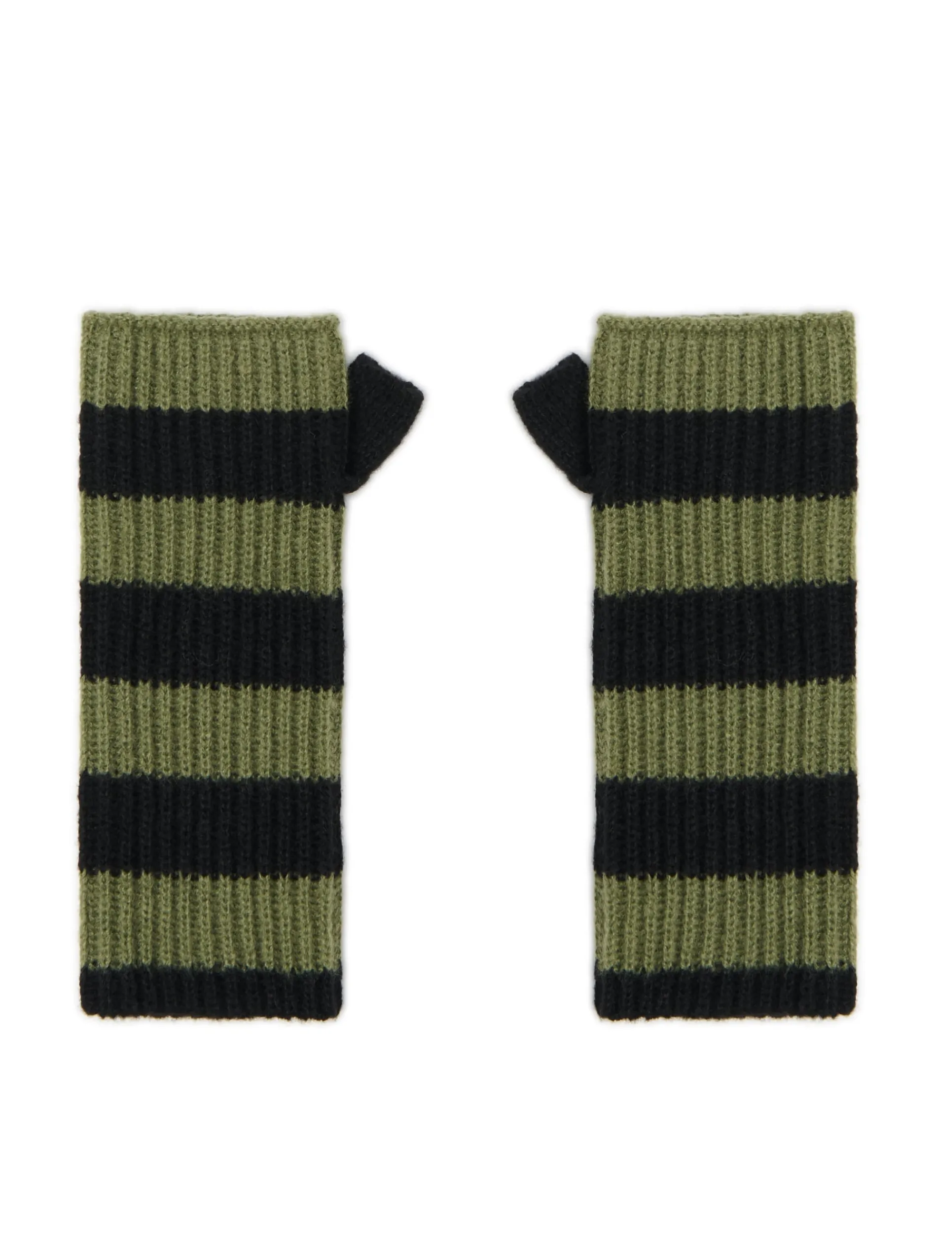 Cropp Rękawiczki*Rękawiczki mitenki w oliwkowe paski