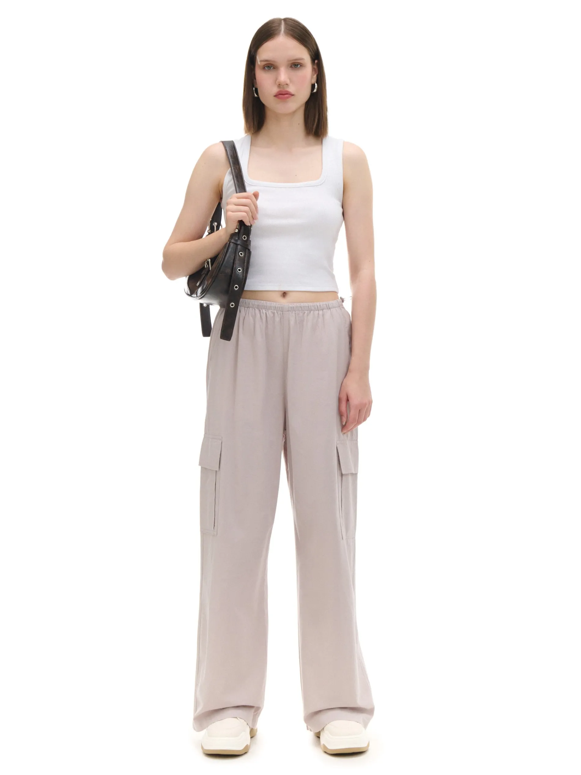 Cropp Spodnie*Różowe spodnie cargo