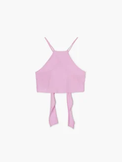 Cropp Koszule, Bluzki*Różowy crop top z ozdobnym wiązaniem