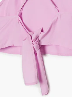 Cropp Koszule, Bluzki*Różowy crop top z ozdobnym wiązaniem