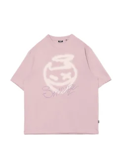 Cropp Koszulki*Różowy T-shirt z nadrukiem