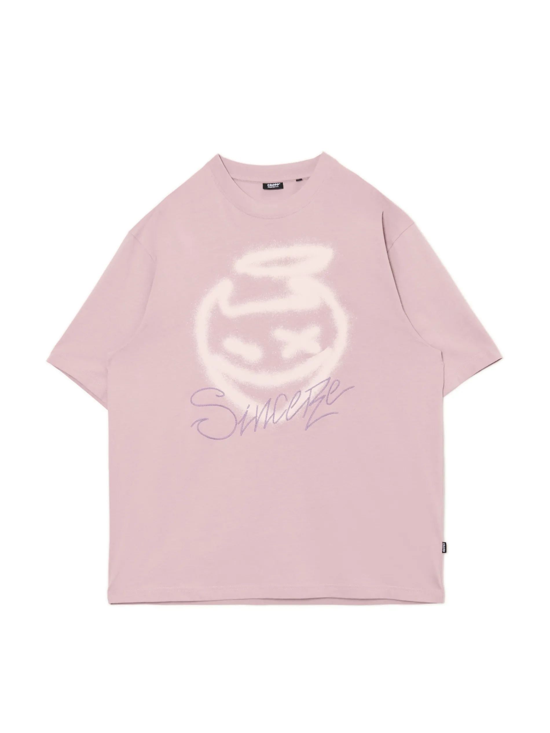 Cropp Koszulki*Różowy T-shirt z nadrukiem