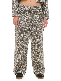 Cropp Spodnie|Sety*Spodnie baggy w panterkę