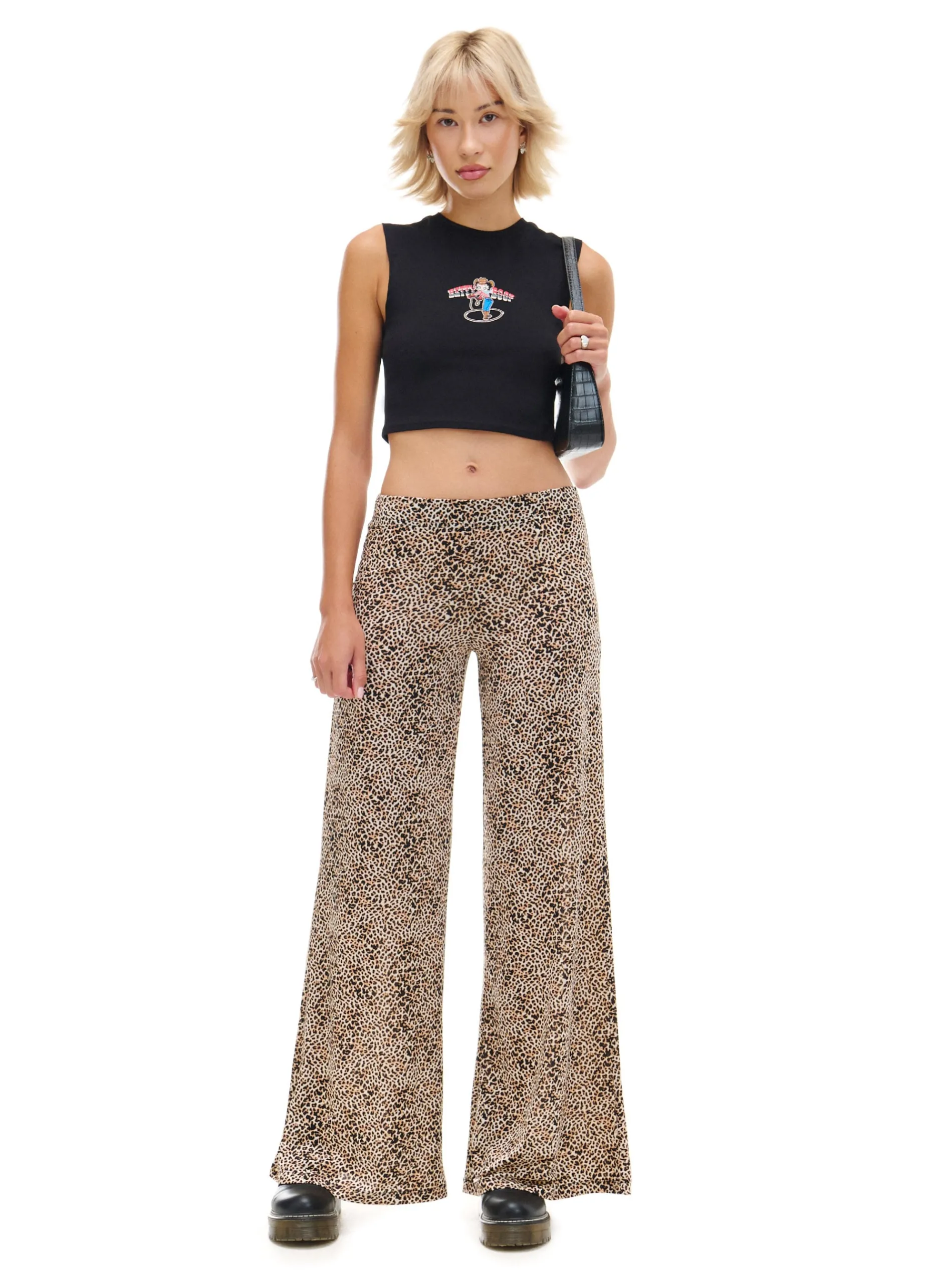 Cropp Spodnie*Spodnie flare w panterkę