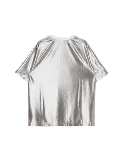 Cropp Unisex|Unisex*Srebrna koszulka z nadrukiem UNISEX