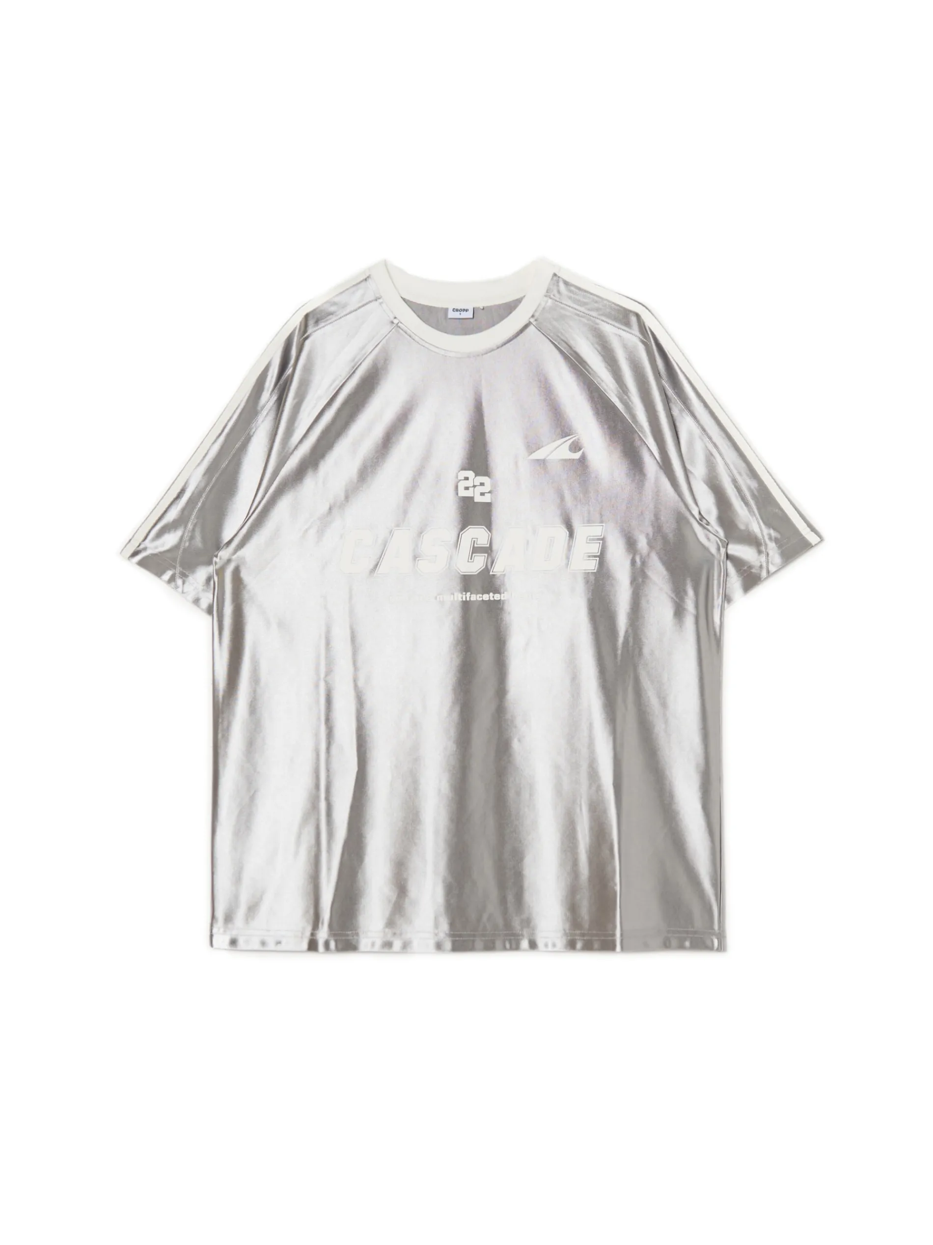 Cropp Unisex|Unisex*Srebrna koszulka z nadrukiem UNISEX