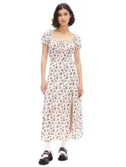 Cropp Sukienki, Kombinezony*Sukienka midi w wiśnie