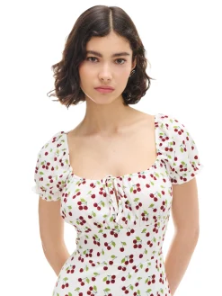 Cropp Sukienki, Kombinezony*Sukienka midi w wiśnie