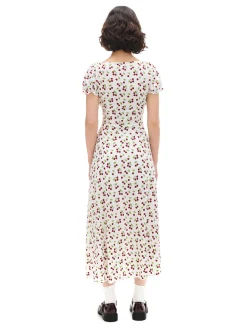 Cropp Sukienki, Kombinezony*Sukienka midi w wiśnie