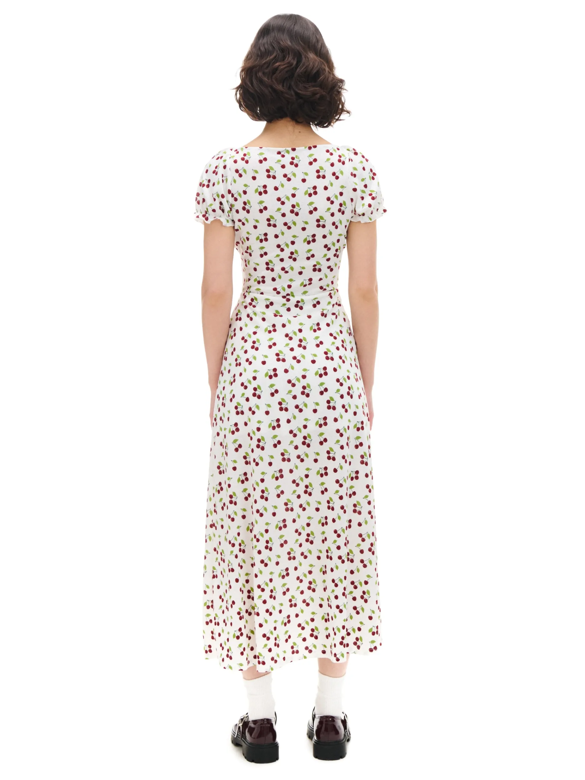 Cropp Sukienki, Kombinezony*Sukienka midi w wiśnie